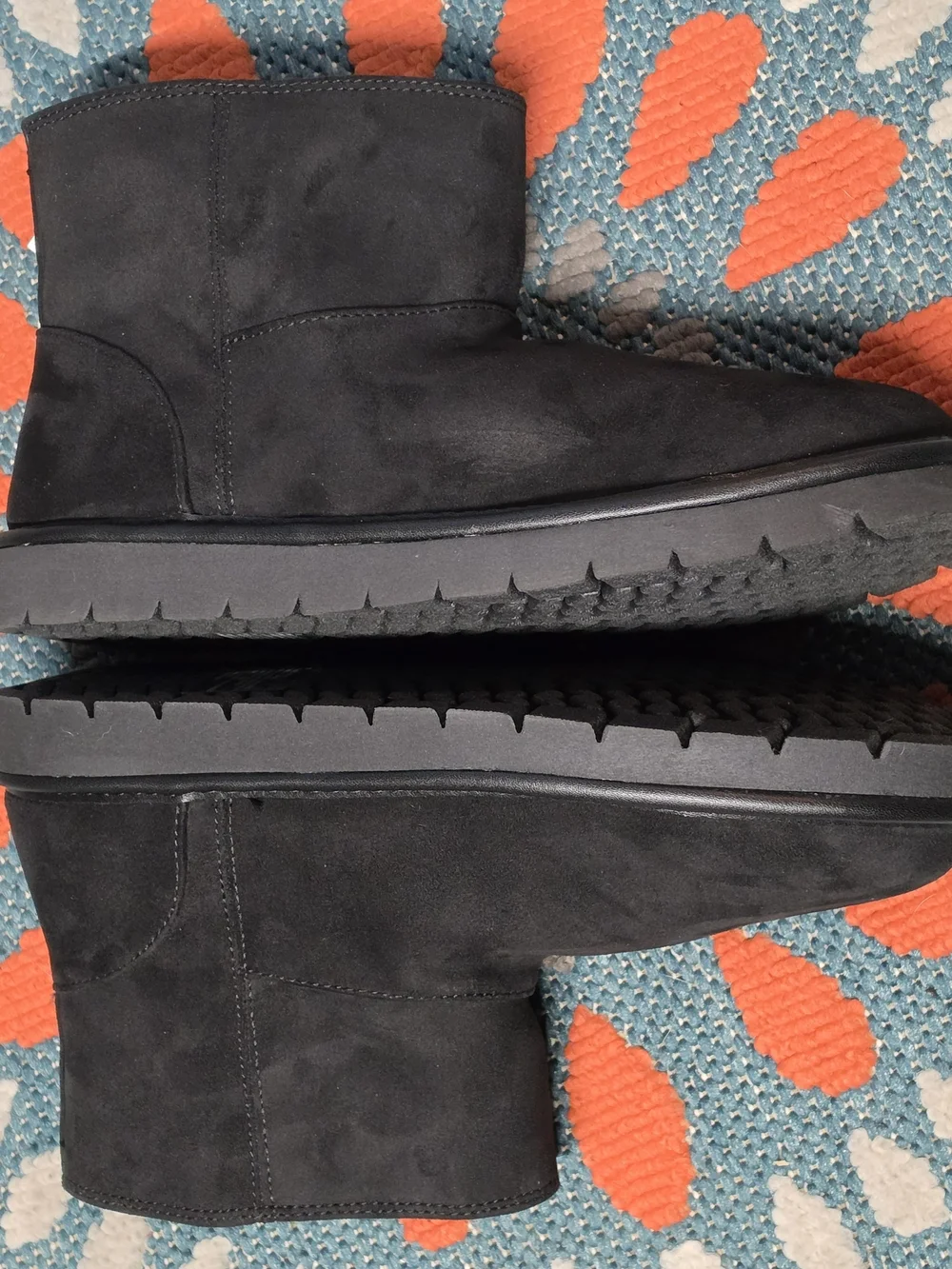 Universal Thread Black Suede-Look Winter Ankle Boots